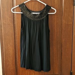 Express black sequined neckline tank small